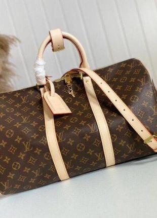 Сумка louis vuitton keepall канва, кожа