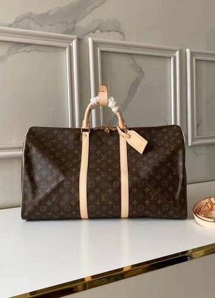 Сумка louis vuitton keepall канва, кожа2 фото