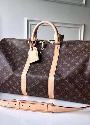 Сумка louis vuitton keepall канва, кожа4 фото