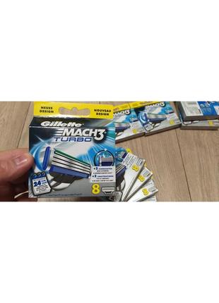 Картриджи  кассеты лезвия gillette mach 3 turbo 8  жилет мак 3 турбо 8 шт3 фото