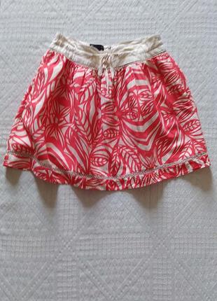 Мини юбка, лен, вискоза, от mango