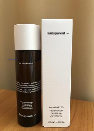 Мультикислотний тонер transparent lab balancing peel, 120ml