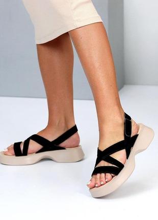 Босоніжки жіночі замша2 фото