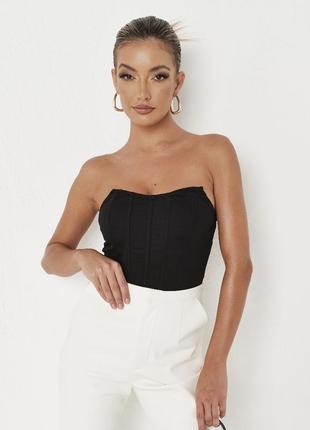 Черный топ корсетный  missguided