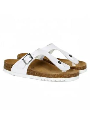 Белые шлепанцы сабо в стиле birkenstock