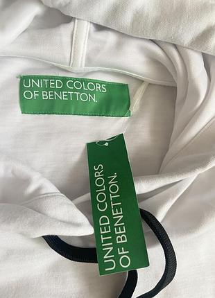 Нове жіноче біле худі оверсайз united colors of benetton (з бірками, оригінал) m/l