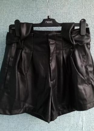 Новые крутые кожаные женские шорты с широким ремнем/ прядкой бренда primark
