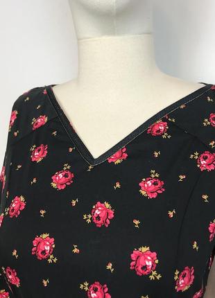 Платье в винтажном стиле ретро цветочный принт розы5 фото