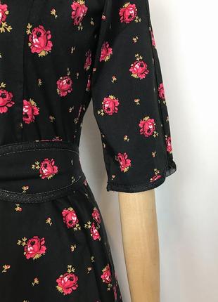 Платье в винтажном стиле ретро цветочный принт розы8 фото