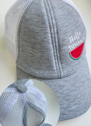 Оригинальная кепка для хвостика бейсболка под хвостик от 3 лет 50 52