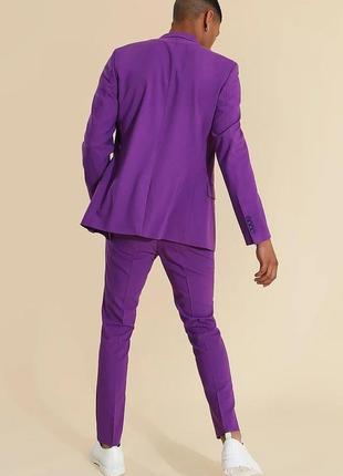 Джокер фиолетовый классический костюм с галстуком узкие брюки