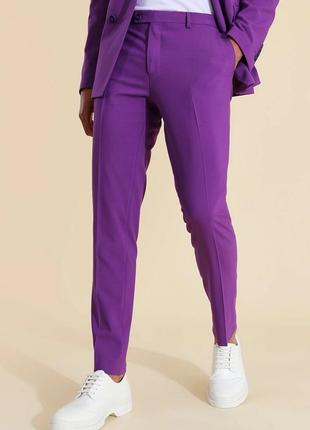 Джокер фиолетовый классический костюм с галстуком узкие брюки