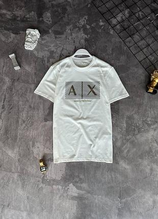 Брендова чоловіча футболка армані/чоловіча футболка армані в білому аольн на кожен день