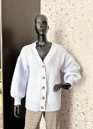 Теплый базовый кардиган zara на пуговицах4 фото