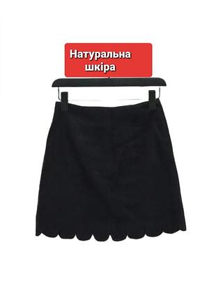 Новая кожаная юбка мини черная юбка nicole farhi англия натуральная кожа