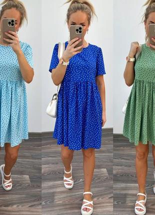 Красивое летнее платье в горох