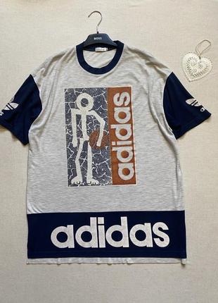 Легка футболка adidas унісекс із принтом спереду та ззаду великий розмір батал