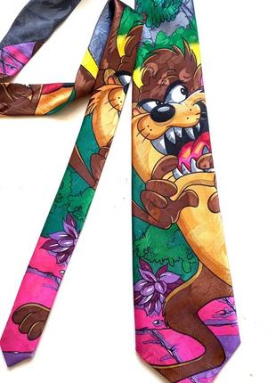 Vintage bunbury hand made silk looney tunes taz краватка