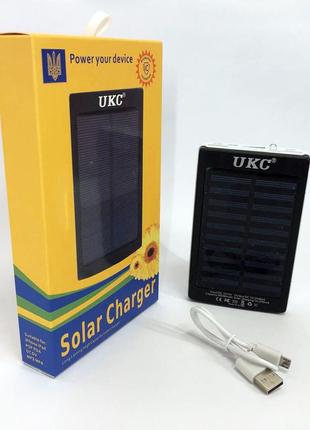 Умб power bank solar 40000 mah мобільне зарядне із сонячною панеллю та лампою