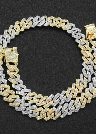 1000 (20) намисто iced out square miami cuban chain chain для чоловіків і жінок з мікробрукованим