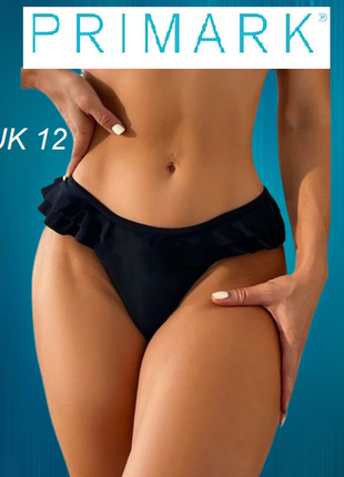 Женские трусики плавки стринги бикини слипы с рюшами танга бразилианы черные низ от купальник р. l 4