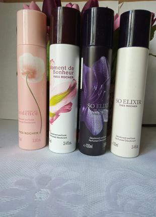 Парфумовані жіночі дезодоранти yves rocher, об'єм 100 мл, оригінали, вінтаж.