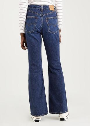Сині кльошні джинси кльош levi's premium 70's high flare висока посадка талія кльошні джинси levi's