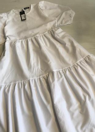 Біла ярусна сукня 2