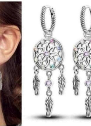Сережки кільця срібло silver_pandora original великий асортимент-кільця, браслети, намисто