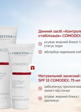 Акція christina comodex матуючий денний крем спф 15 сироватка для проблемної шкіри
