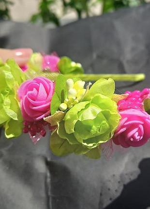 Обруч венчик с цветами