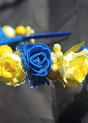 Обруч венчик с цветами