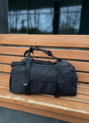 Сумка для тренировок, дорожная, вместительная, черная, из отделения для обуви, из ткани