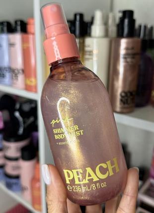 Peach hair&body mist victoria`s secret pink спрей для тіла з шиммером