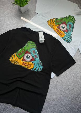Футболки palace white/black