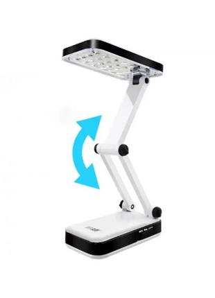 Настільна акумуляторна лампа 24 led lh-666 світильник трансформер з вбудованим акумулятором та сонячною батареєю