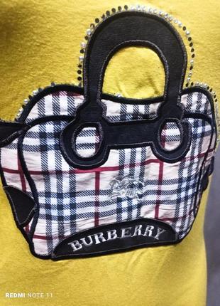 474.burberry,яскрава футболка з шкіряними вставками британського бренду лакшері клас3 фото