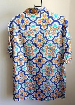 Атласная мужская рубашка с мароканским узором asos, xs