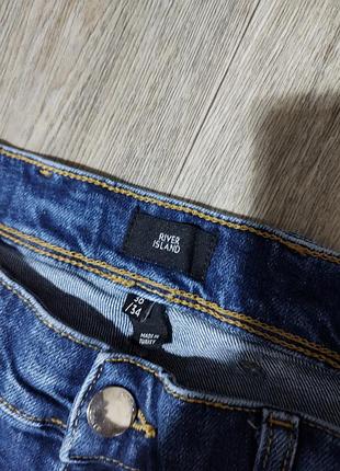 Чоловічі джинси/river island/штани/сині джинси/жовтогарячий одяг/2 фото