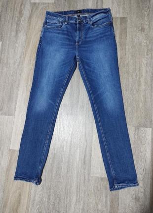 Чоловічі джинси/river island/штани/сині джинси/жовтогарячий одяг/