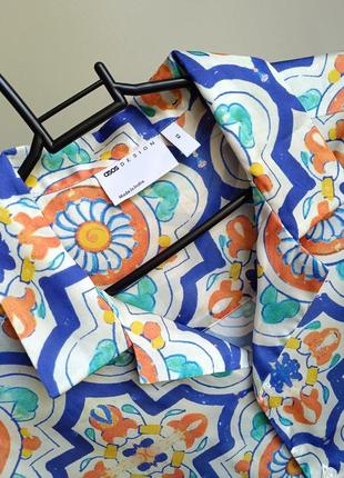 Атласная мужская рубашка с мароканским узором asos, xs