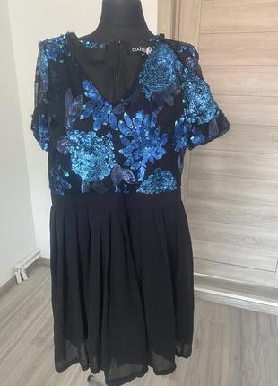 Платье с вышивкой пайетками. новогоднее платье.