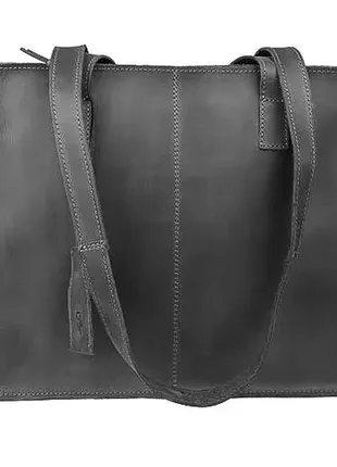 Сумка жіноча шкіряна велика шопер чорна