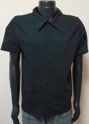 Стильна сорочка чорного кольору з короткими рукавами i saw it first made in uk з биркою