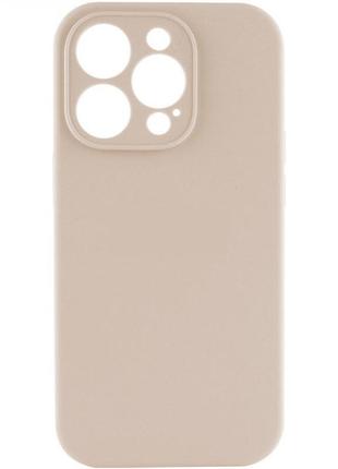 Чехол с защитой камеры silicone case full apple iphone 15 pro pink sand