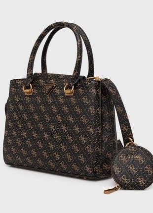 Жіноча сумка коричнева guess брендова сумочка з плечовим ременем стильна жіноча сумка