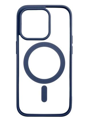 Чехол color magsafe apple iphone 14 pro dark blue