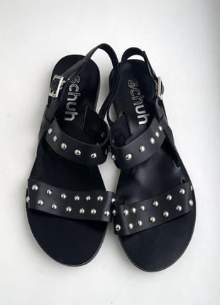 Шкіряні босоніжки schuh 38 р. сандалі, натуральна шкіра, минімалістичні базові2 фото