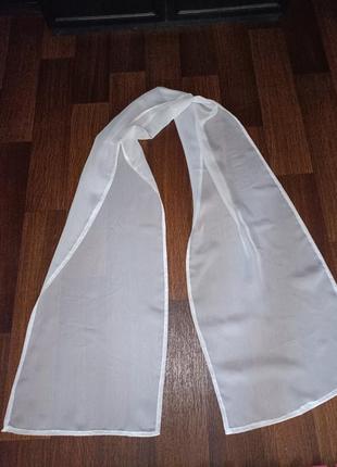 Білий шифоновий літній  шарф/ палантин