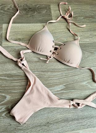 Купальник раздельный свет пудровый